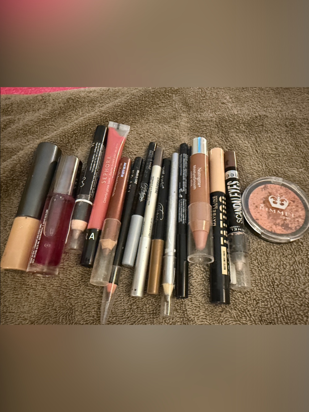 Lot of never used eye and lip makeup rimmel ulta nyx Sephora NWOT